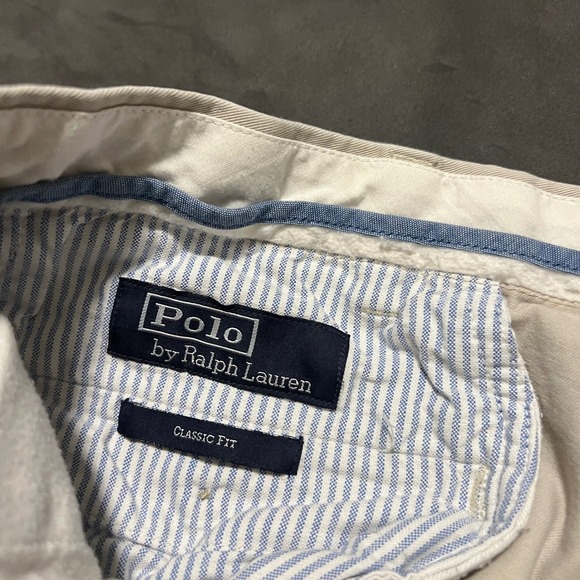 Polo by Ralph Lauren Classic Fit Cream Chino Pants Mens 36x34 Dress Casual Twill - Picture 4 of 8